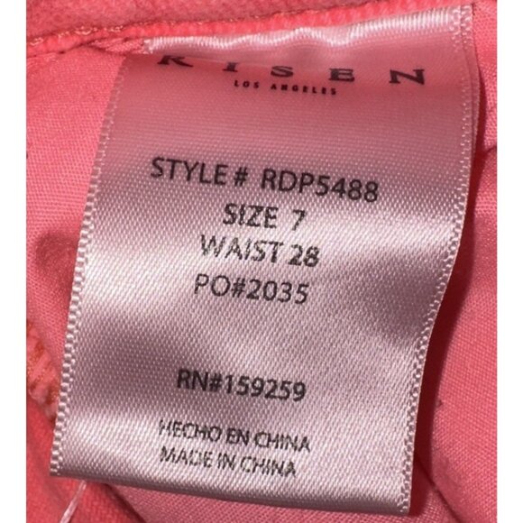 Freckled Poppy X RISEN LOS ANGELES Jeans Pants SZ 7 28X32 Pink Tummy Control - Picture 11 of 16